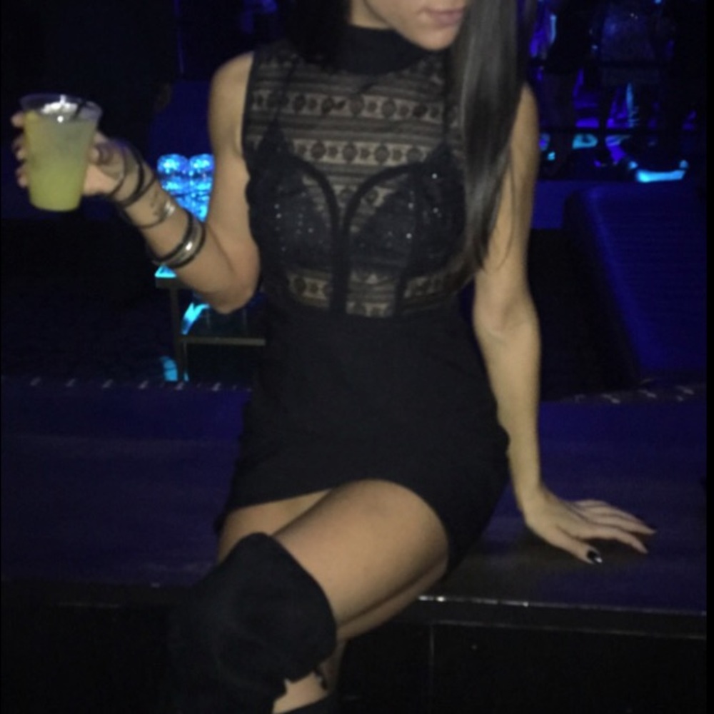 Black Sheer Top Dress